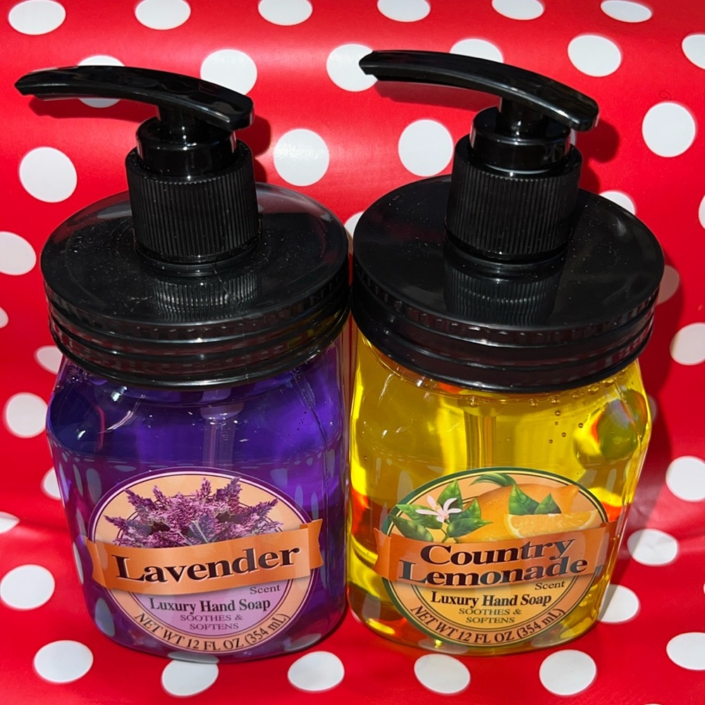New Set of Two Luxury Hand Soaps Scented Lavender & Country Lemonade